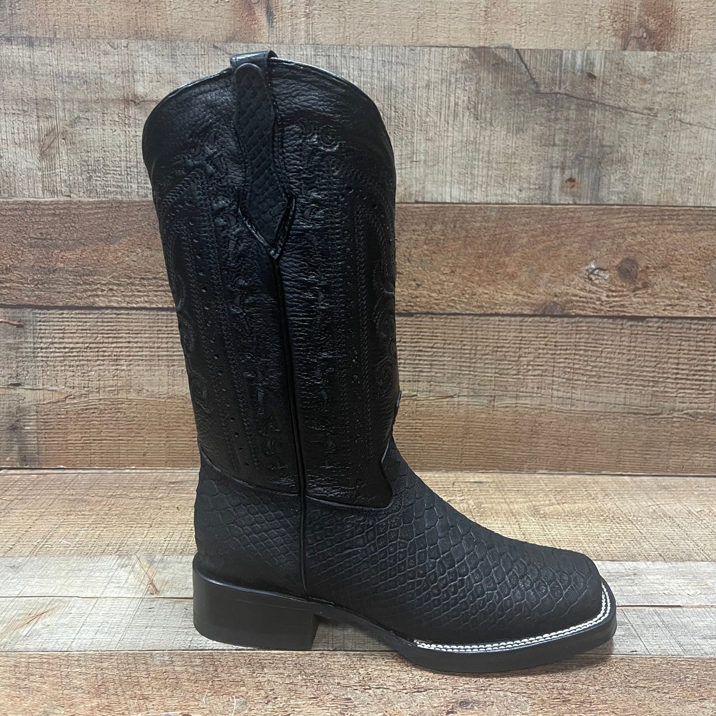 Women's Western Cowgirl Genuine Leather with Python Print Est.725 Piton Dama