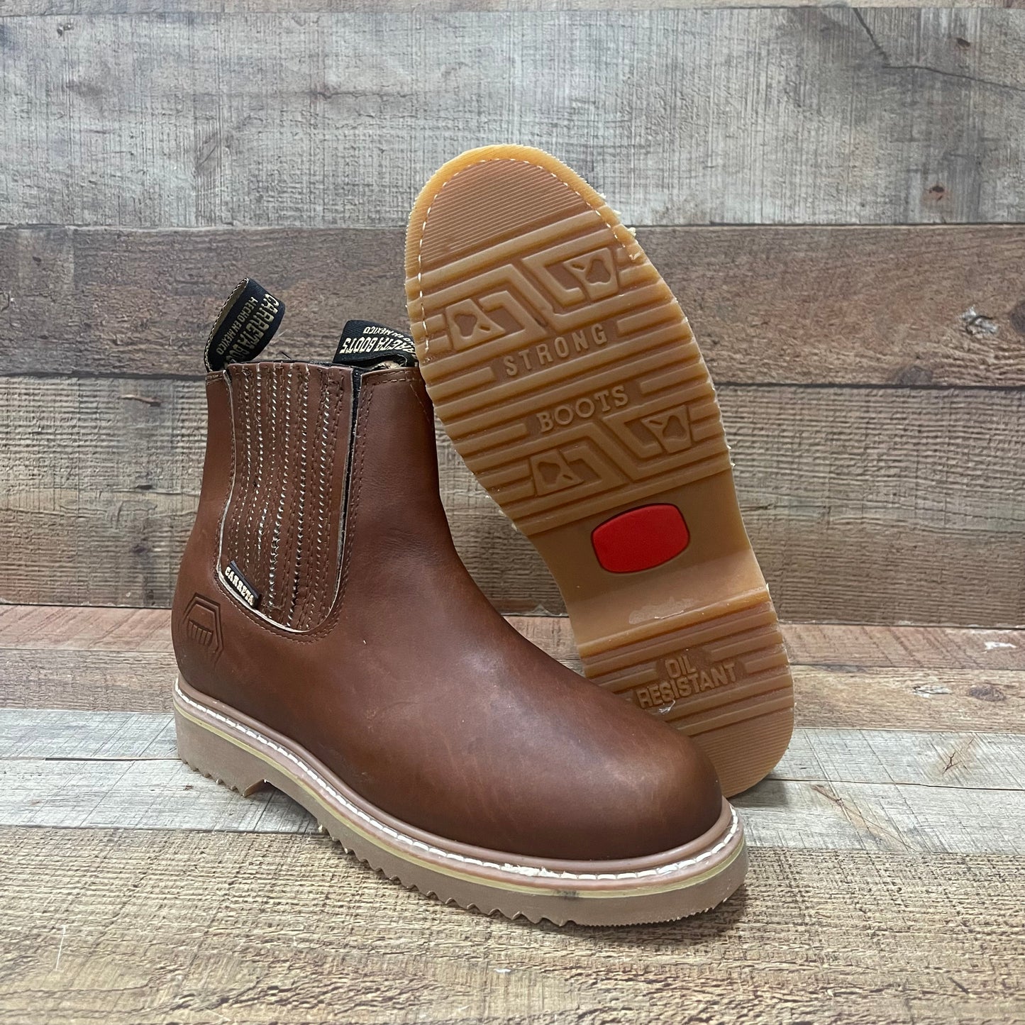 Men's Leather Durable Sole Oil/Water Resistant Soft Toe Est.305 Botín Barzón