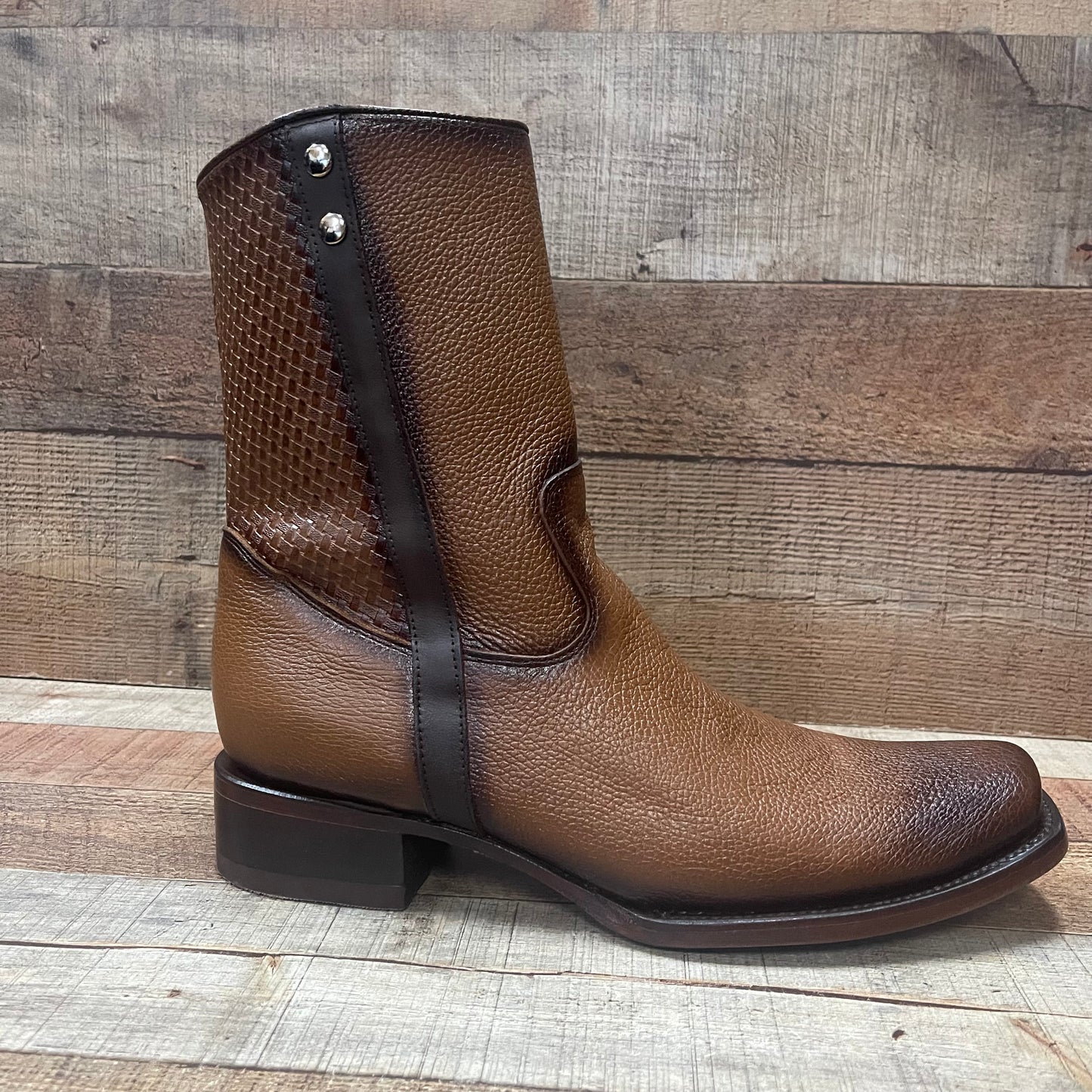 Men's Western Cowboy Zipper Genuine Leather Boots Dubai Toe Est. 261