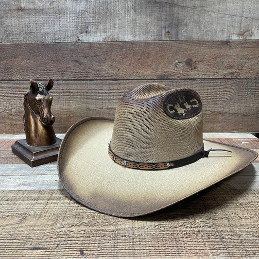 Unisex Wide Brim Brown Straw Hat Handmade Sombrero Ahumado Cafe Chihuahua