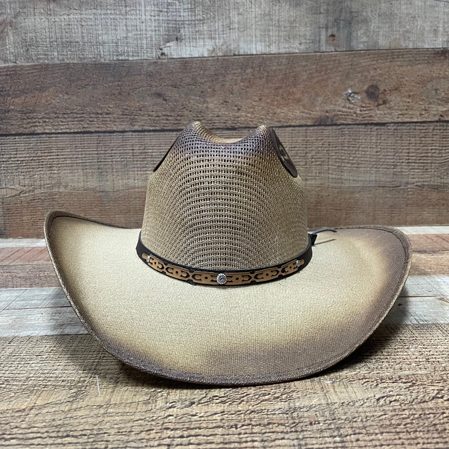 Unisex Wide Brim Brown Straw Hat Handmade Sombrero Ahumado Cafe Chihuahua
