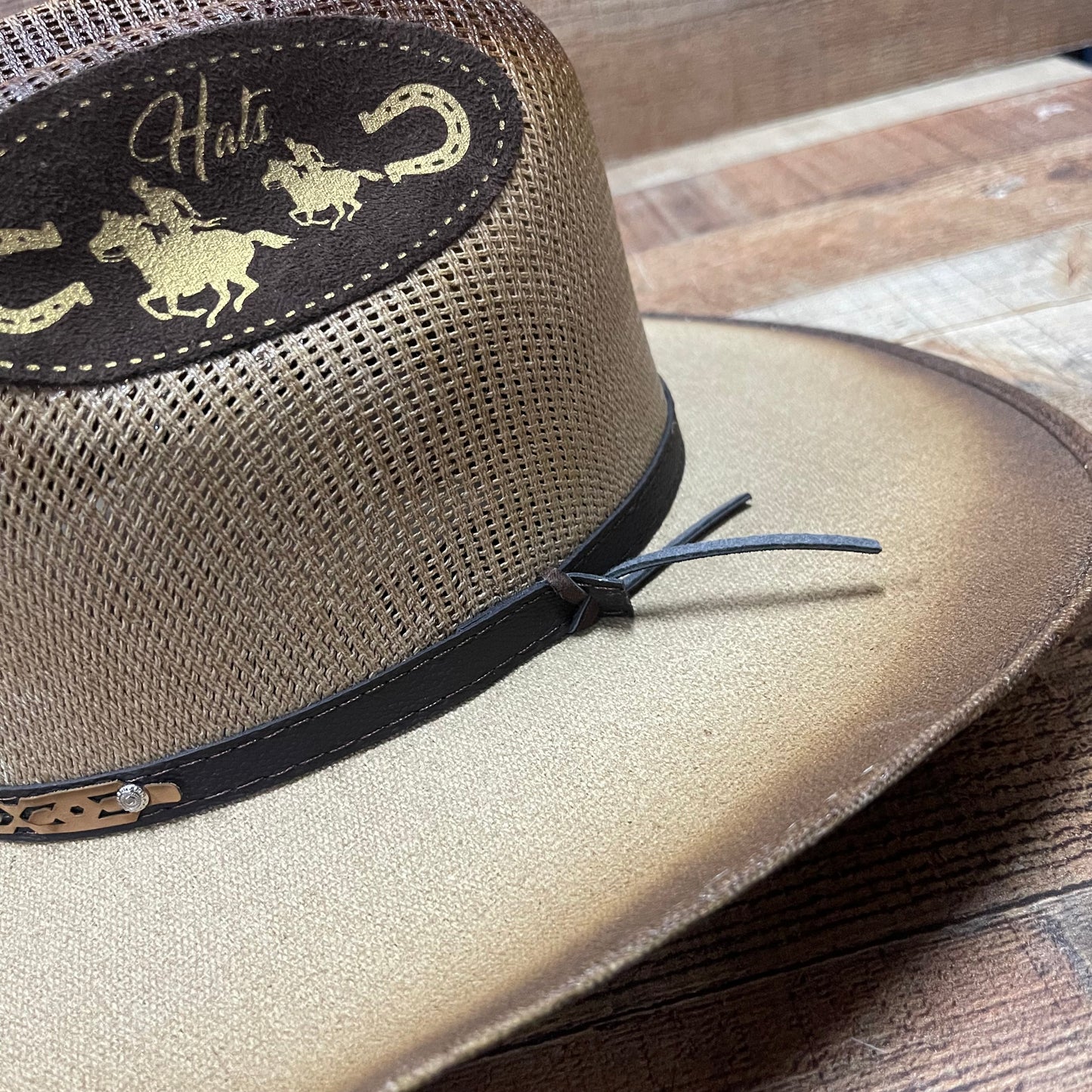 Unisex Wide Brim Brown Straw Hat Handmade Sombrero Ahumado Cafe Chihuahua