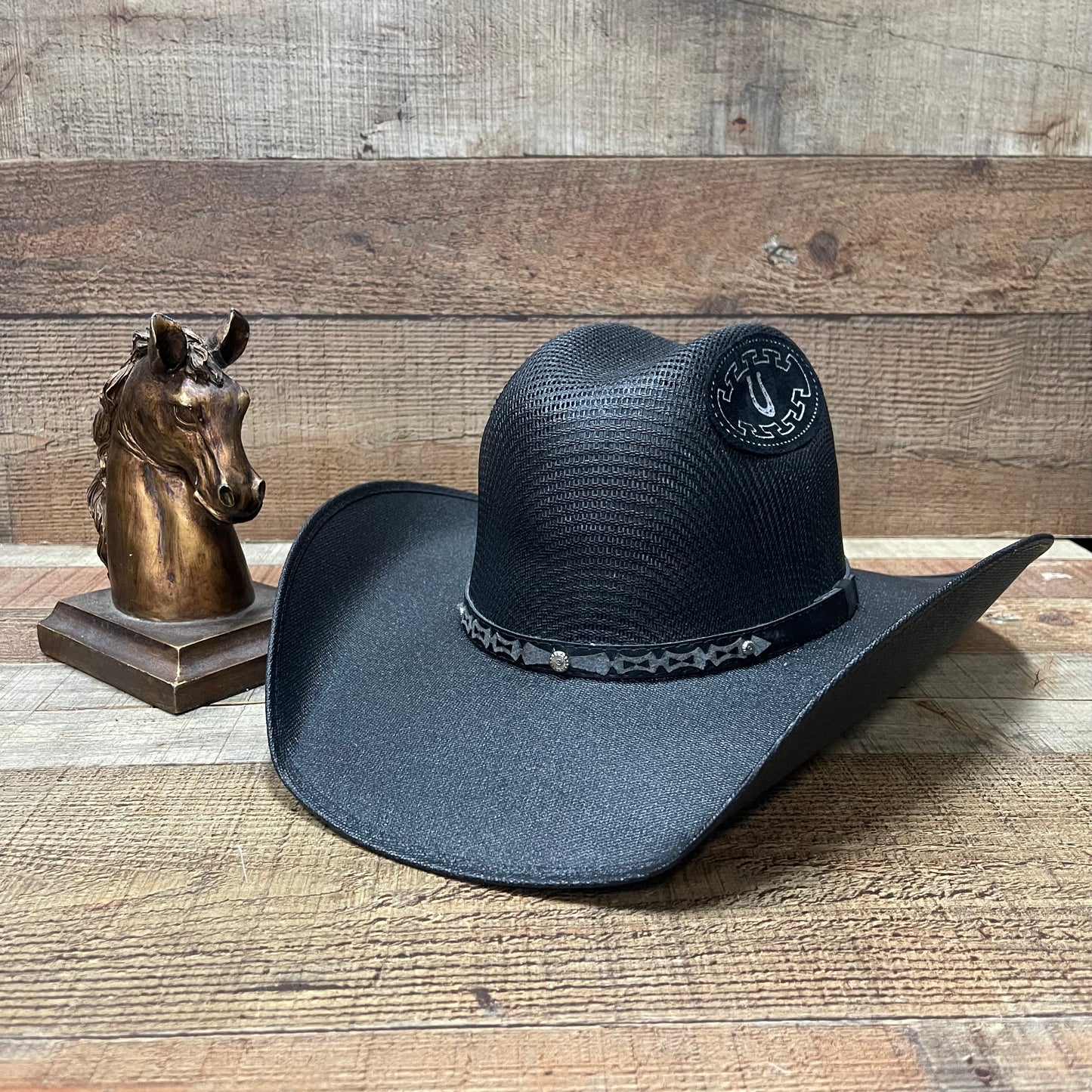 Unisex Wide Brim Black Straw Hat Handmade Sombrero Ahumado Negro Chihuahua