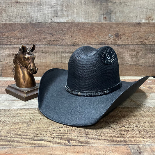 Unisex Wide Brim Black Straw Hat Handmade Sombrero Ahumado Negro Chihuahua