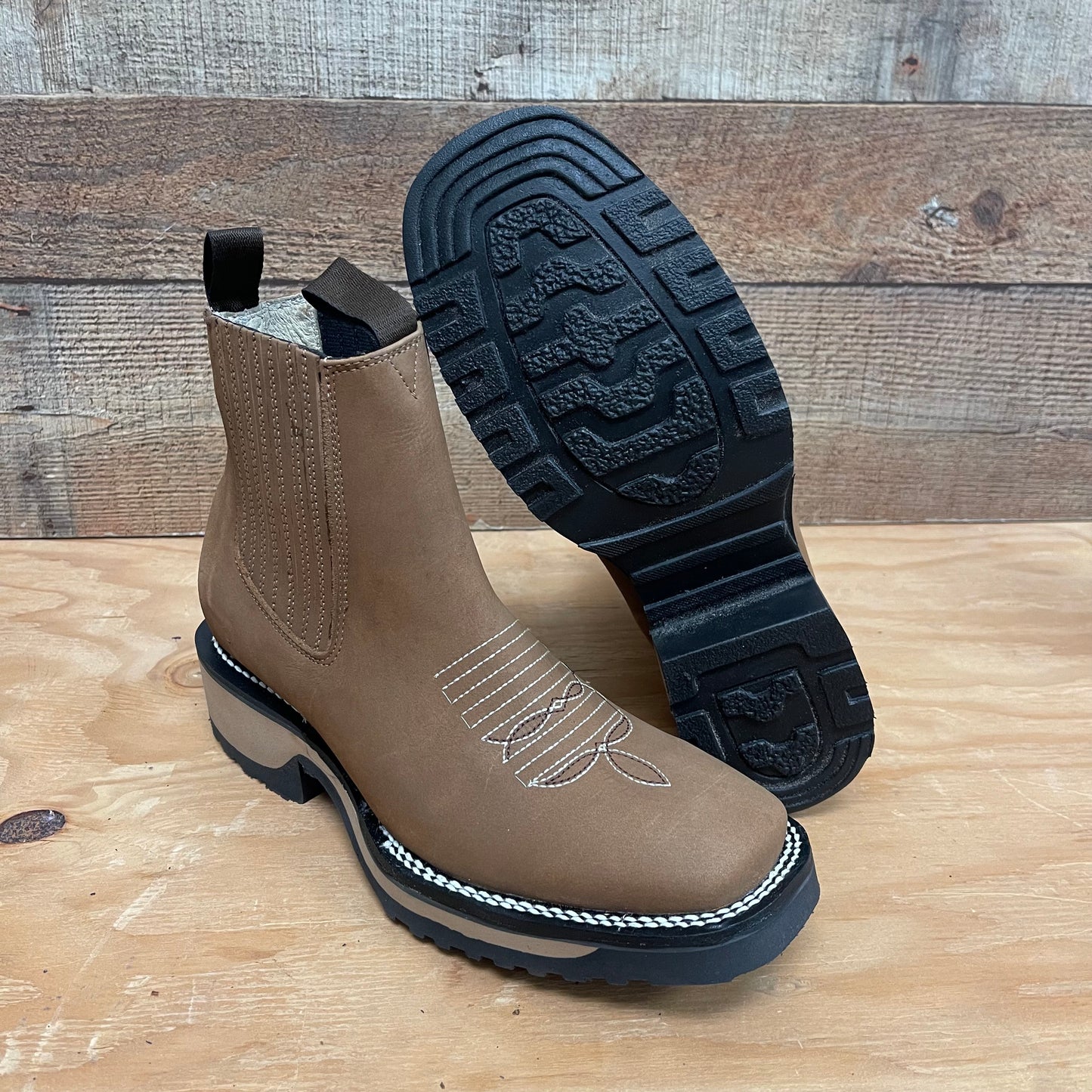 Men's Western Rodeo Ankle Boot Super Resistant California Sole Genuine Cowhide Leather Botín Est.398 Suela California