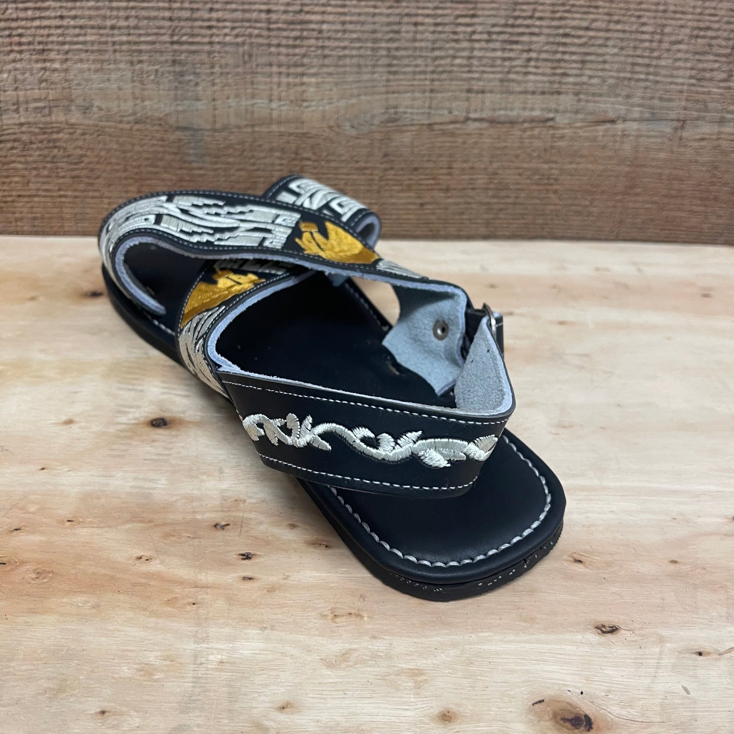 Men's Mexican Leather Cushioned Sandals Embroidery Horse Huarache Cruzado Acojinado Bordado de Caballo