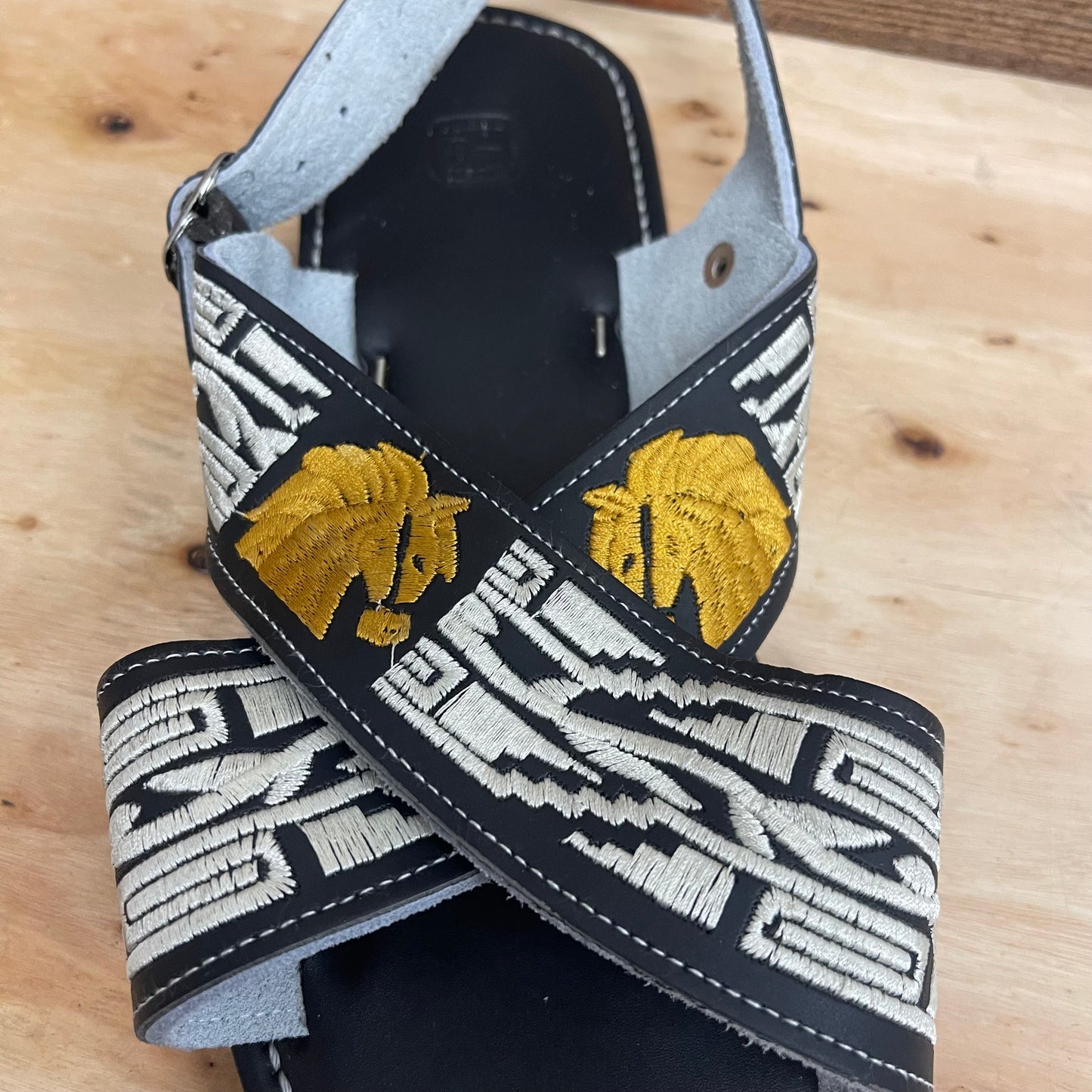 Men's Mexican Leather Cushioned Sandals Embroidery Horse Huarache Cruzado Acojinado Bordado de Caballo