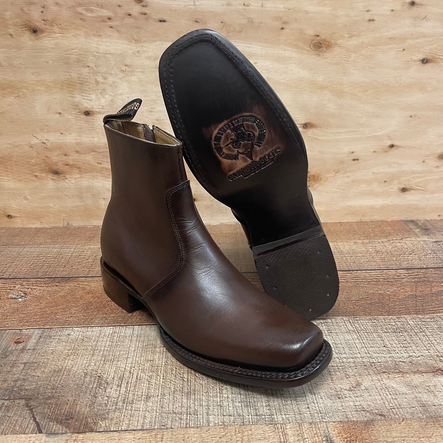 Men's Western Cowboy Zipper Genuine Leather Ankle Boots Dubai Toe Est. 266