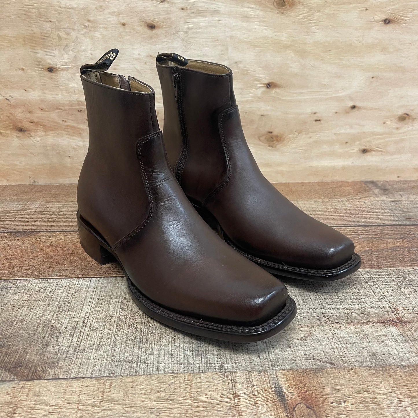 Men's Western Cowboy Zipper Genuine Leather Ankle Boots Dubai Toe Est. 266