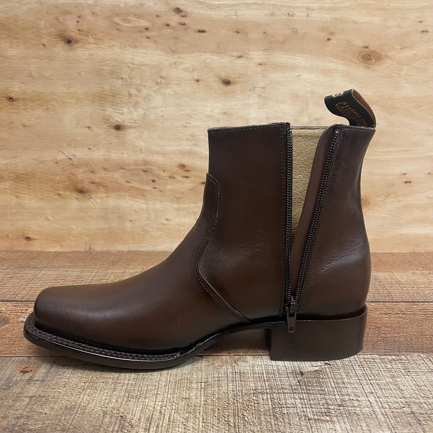 Men's Western Cowboy Zipper Genuine Leather Ankle Boots Dubai Toe Est. 266