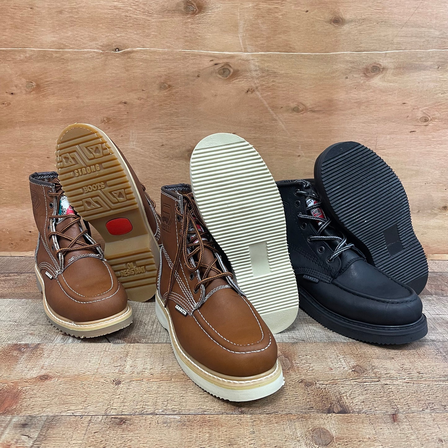 Men's Work Boots Genuine Leather Oil Water Resistant Strong and Light Weight Soles Est.250