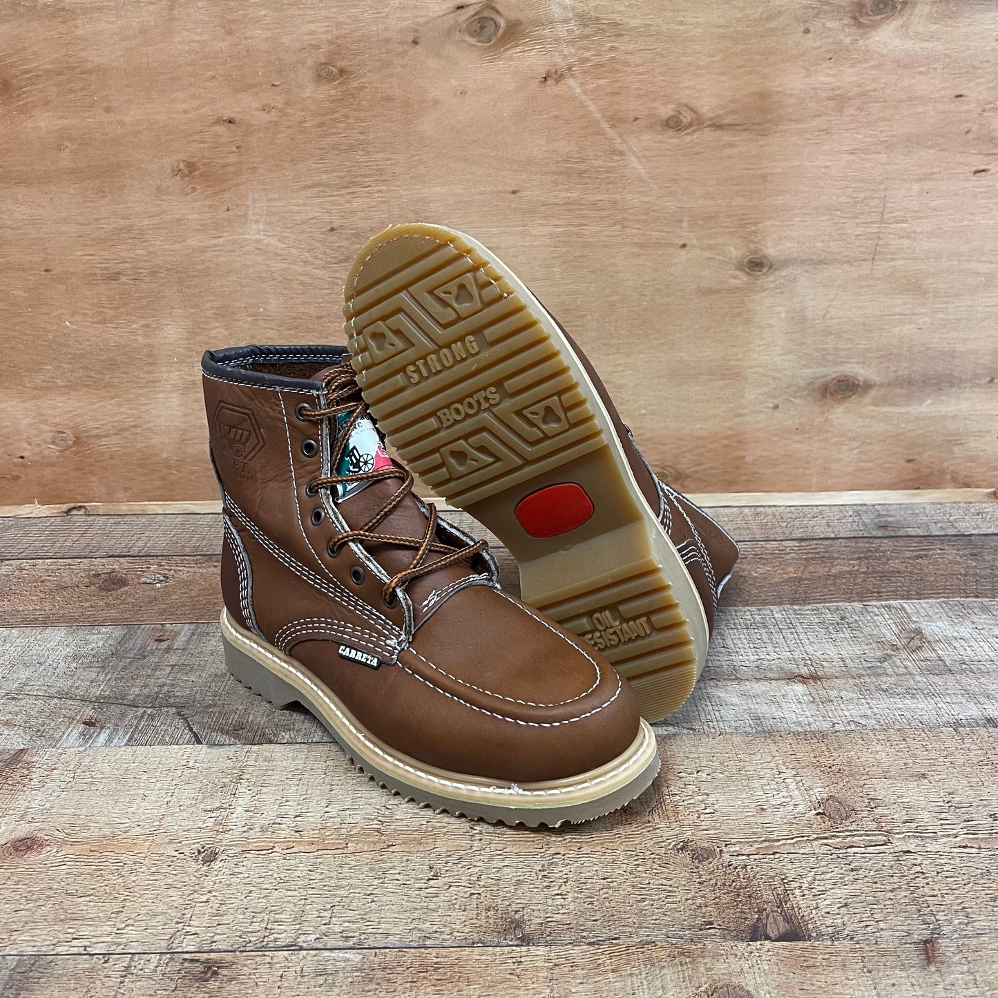 Men's Work Boots Genuine Leather Oil Water Resistant Strong and Light Weight Soles Est.250