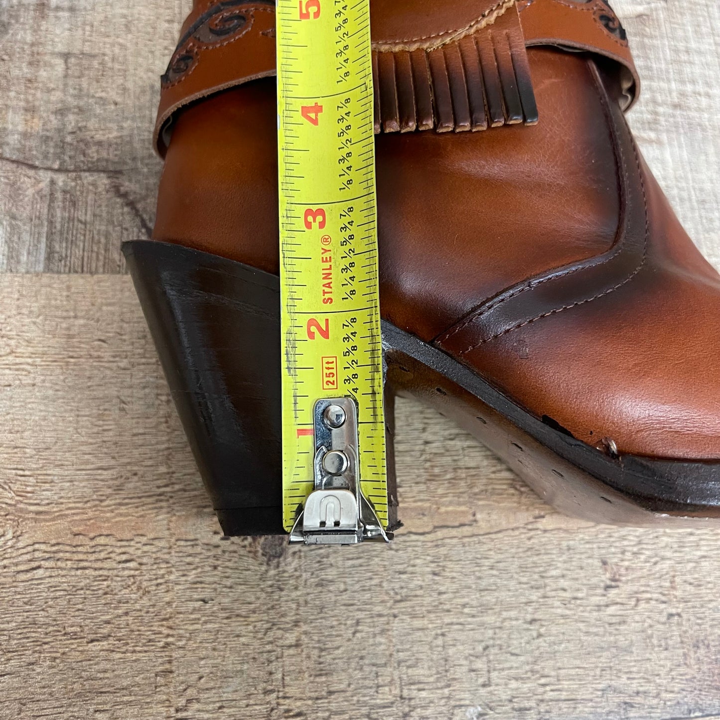 Women's Ankle Cowgirl Western Genuine Leather High Heel Boots with Zipper Est.910 Botina Tacon Cierre