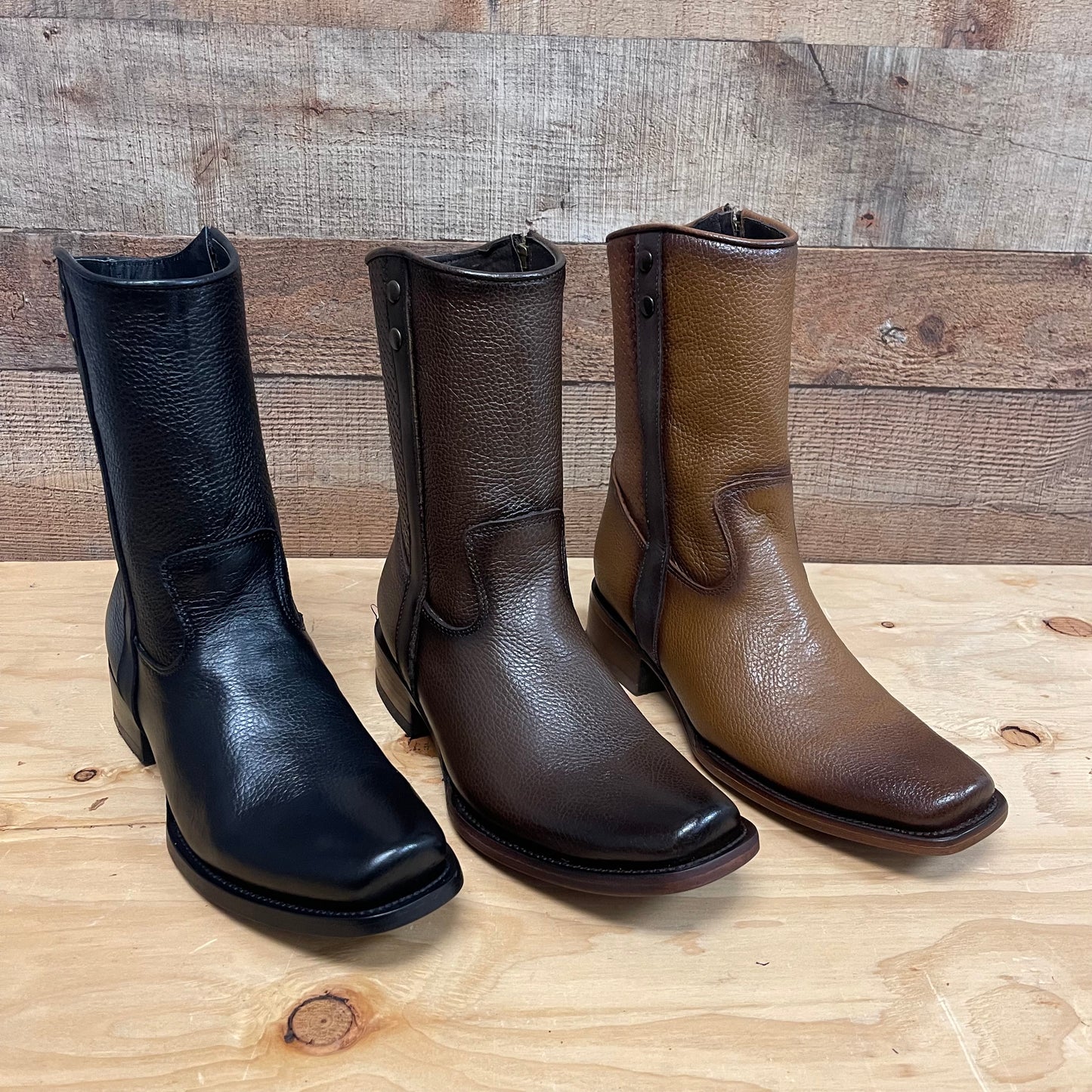 Men's Western Cowboy Zipper Genuine Leather Boots Dubai Toe Est. 261