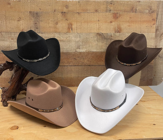 Unisex Faux Felt Western Taco Style Hat Texana Económica Sinaloa