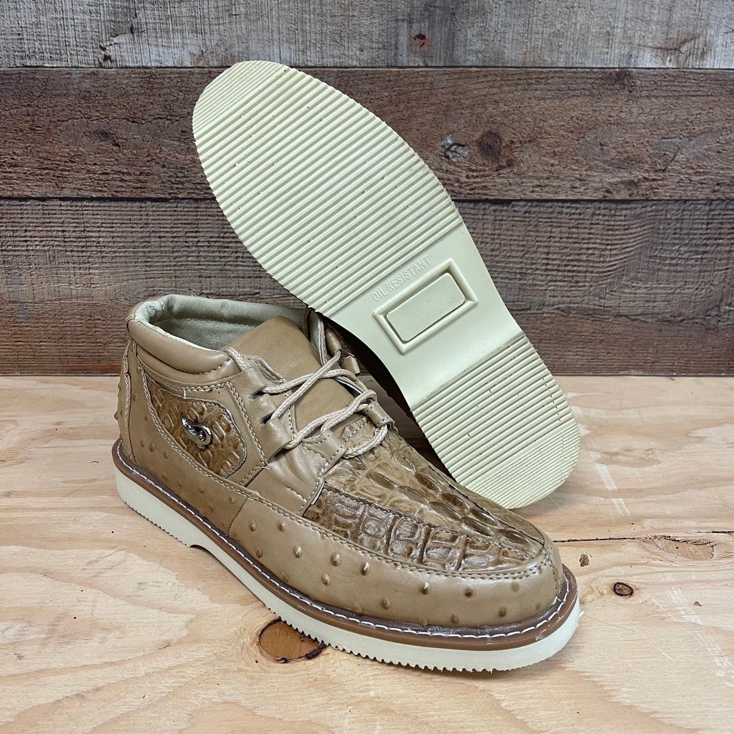 Zapatos de piel con estampado de cocodrilo/avestruz para hombre Est.1214 Ave Coco