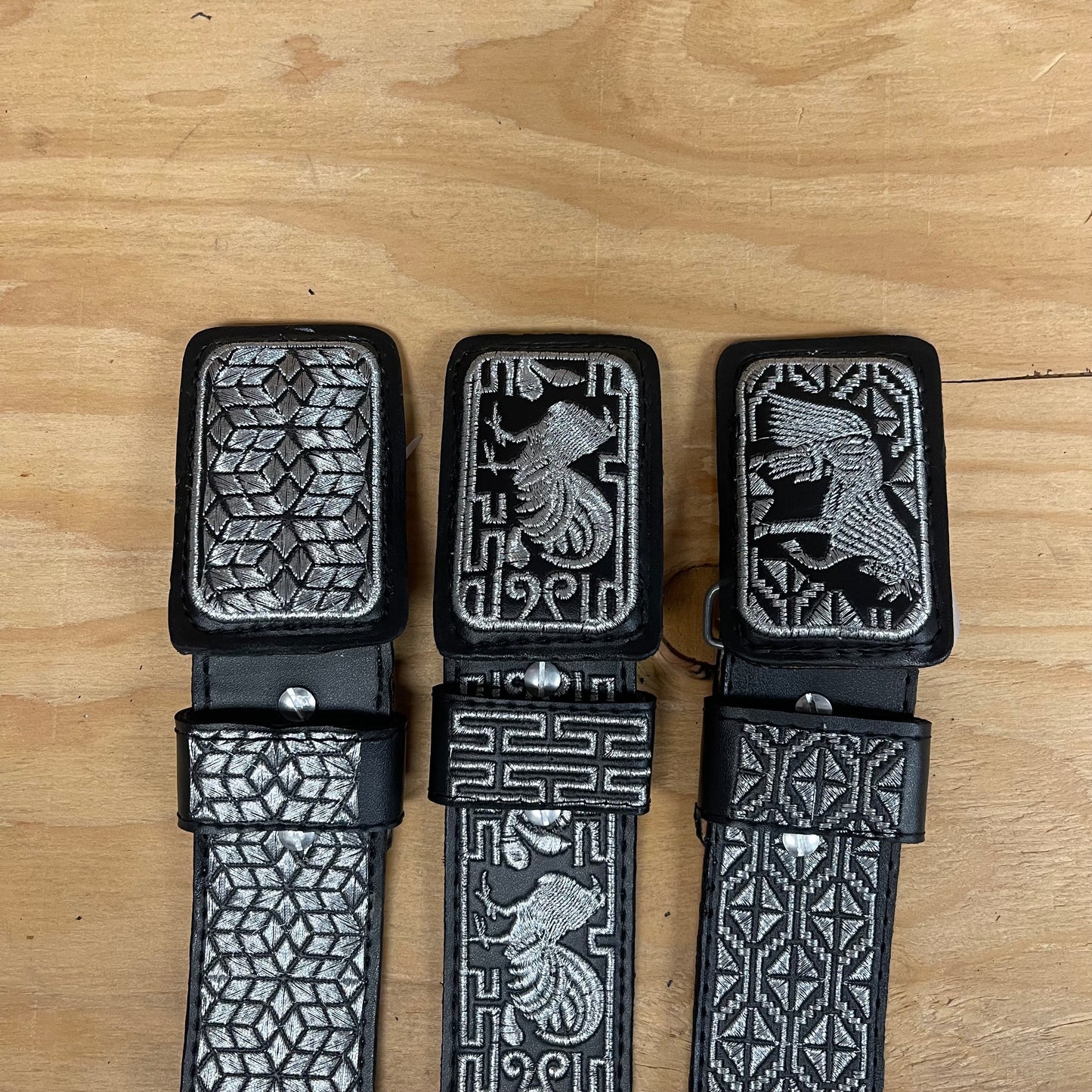 Men's Mexican Embroidered Belt Cinto Hilo Plateado