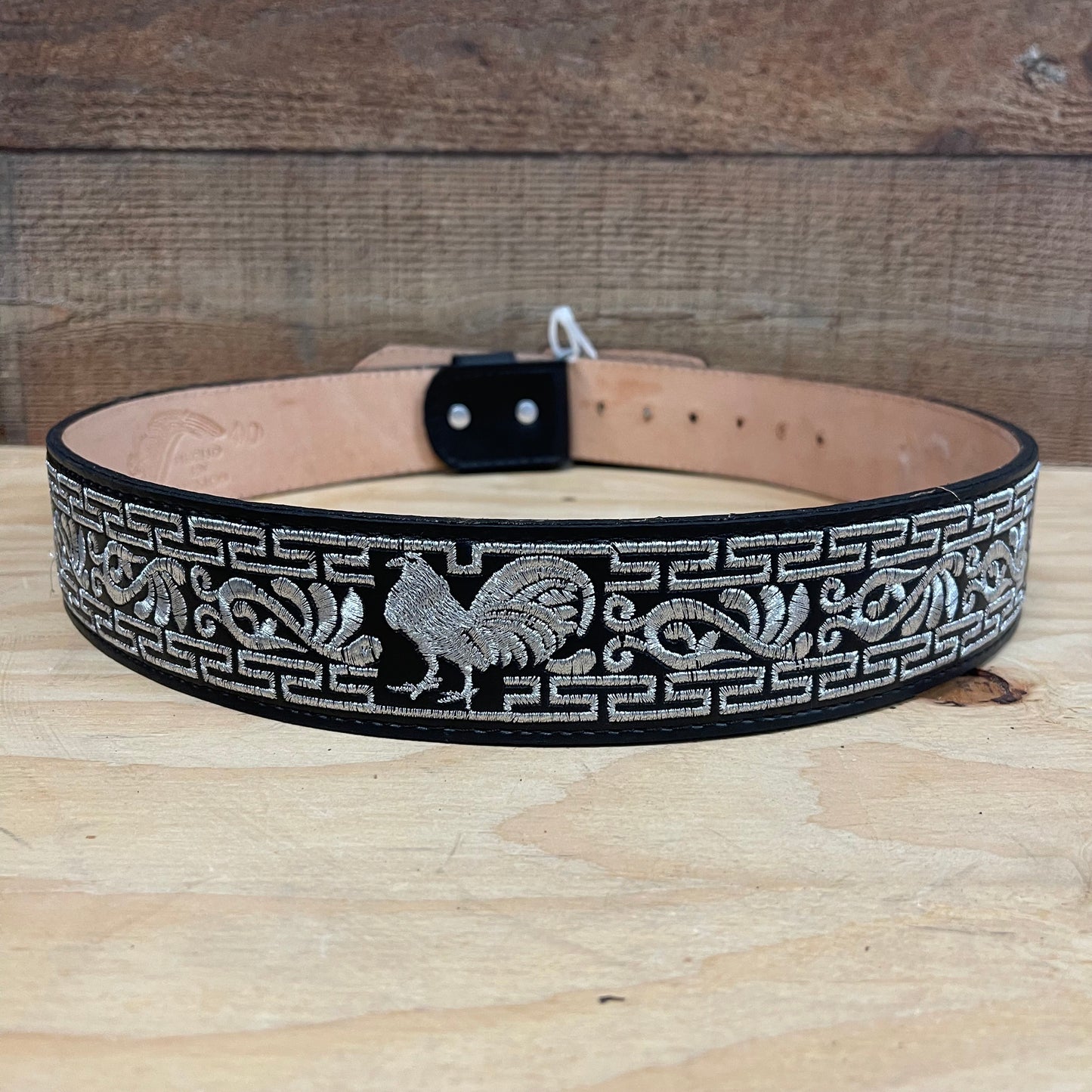 Men's Mexican Embroidered Belt Cinto Hilo Plateado