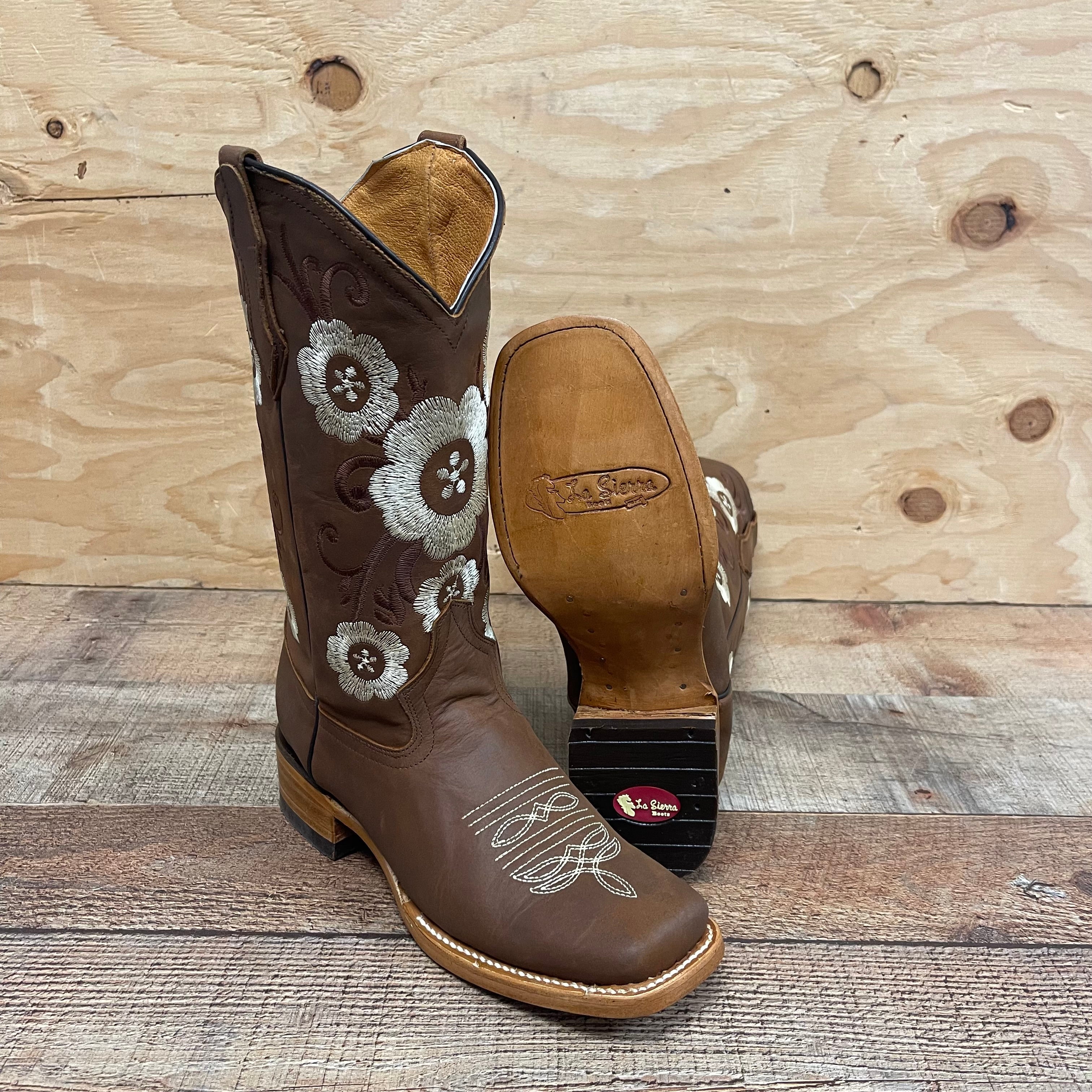 Women's Western Rodeo Cowgirl Boots Genuine Leather Caoba Est.704