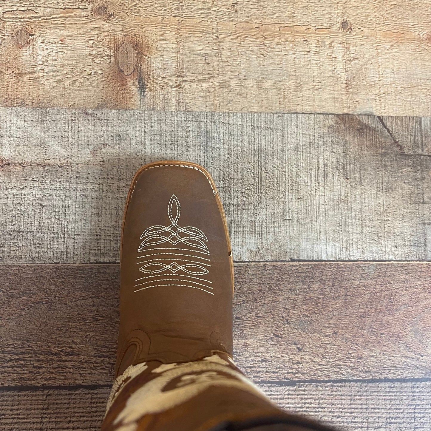 Botas vaqueras de rodeo occidental para mujer de cuero genuino Caoba Est.704 Dama Rodeo