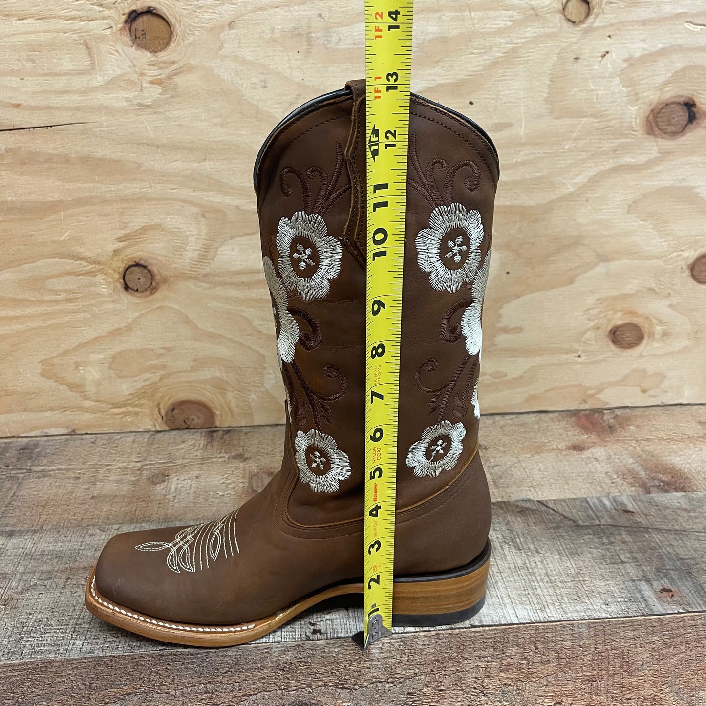 Botas vaqueras de rodeo occidental para mujer de cuero genuino Caoba Est.704 Dama Rodeo