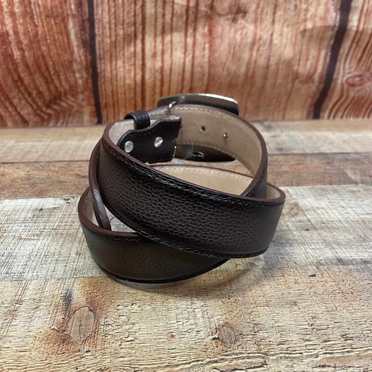 Men's Western Cowboy Genuine Leather American Deer Belt with Square Buckle Cinto Venado Americano Hebilla Cuadrada