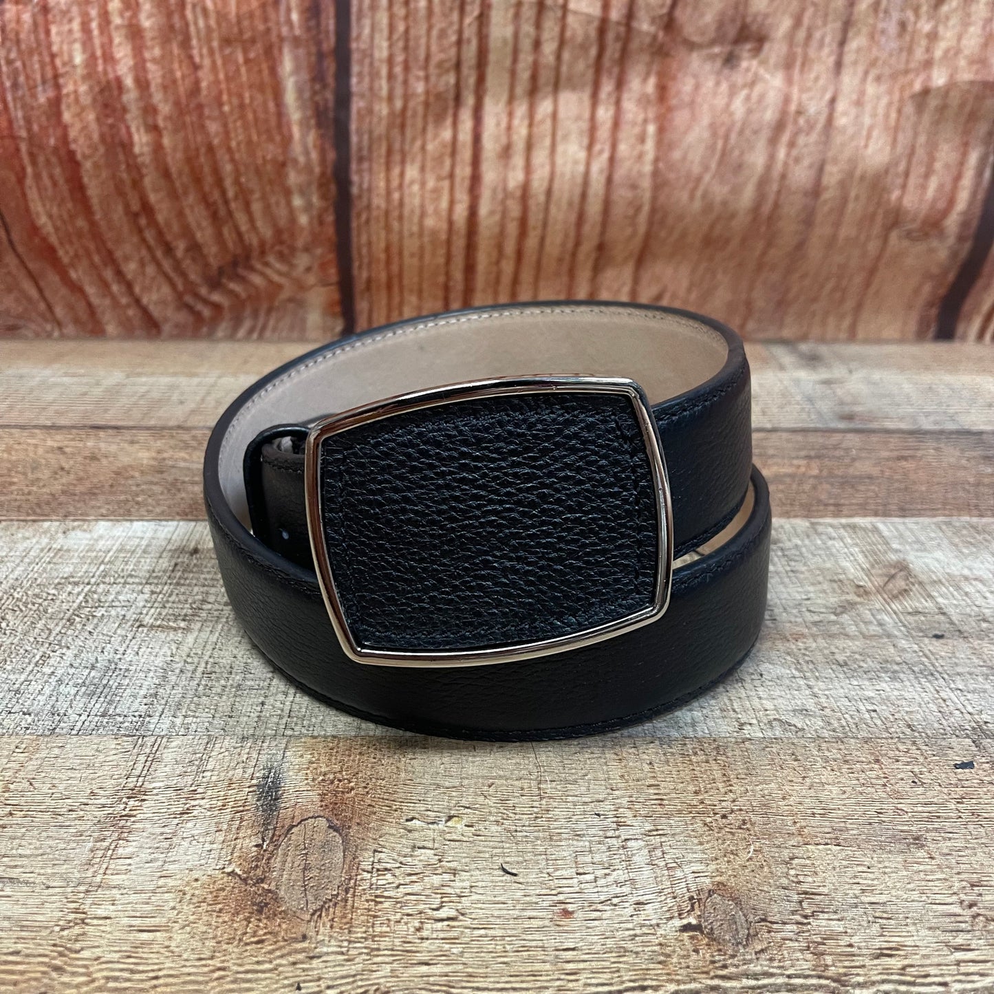 Men's Western Cowboy Genuine Leather American Deer Belt with Square Buckle Cinto Venado Americano Hebilla Cuadrada