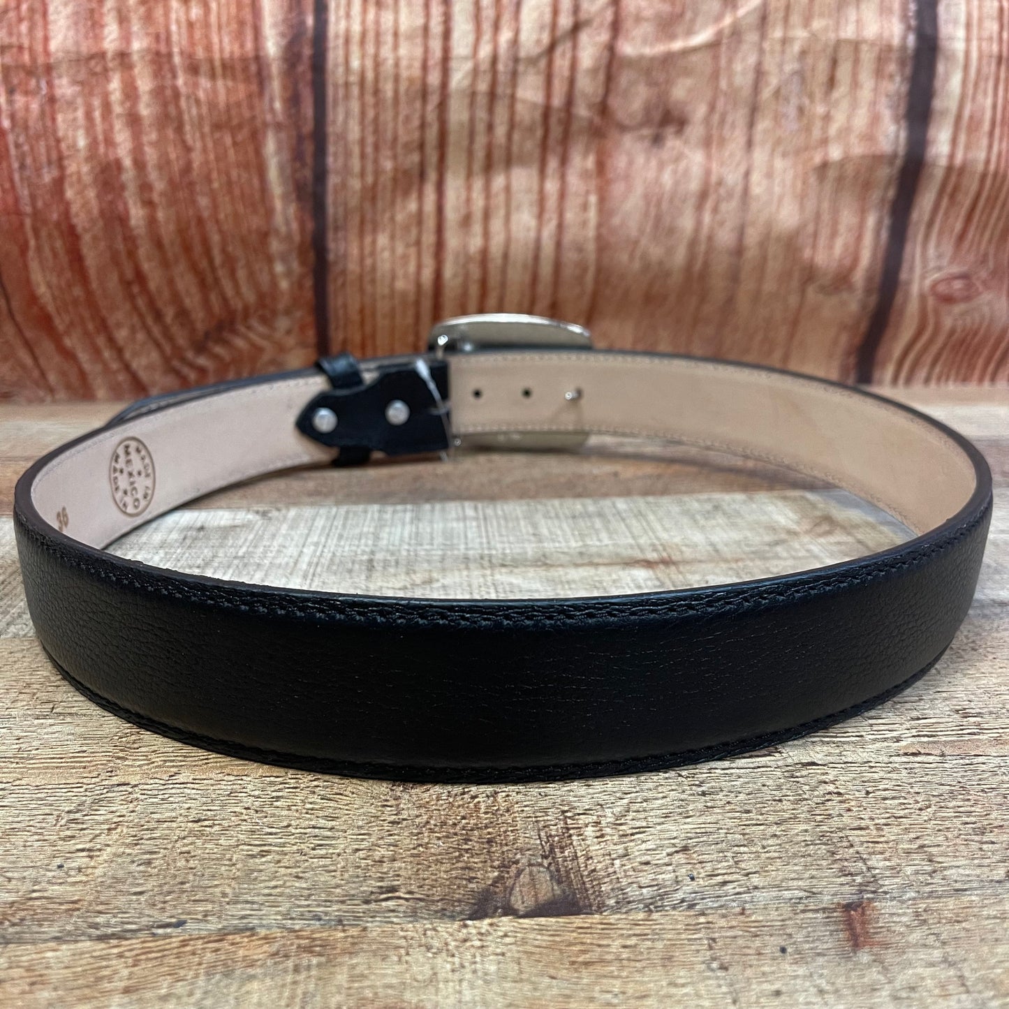 Men's Western Cowboy Genuine Leather American Deer Belt with Square Buckle Cinto Venado Americano Hebilla Cuadrada