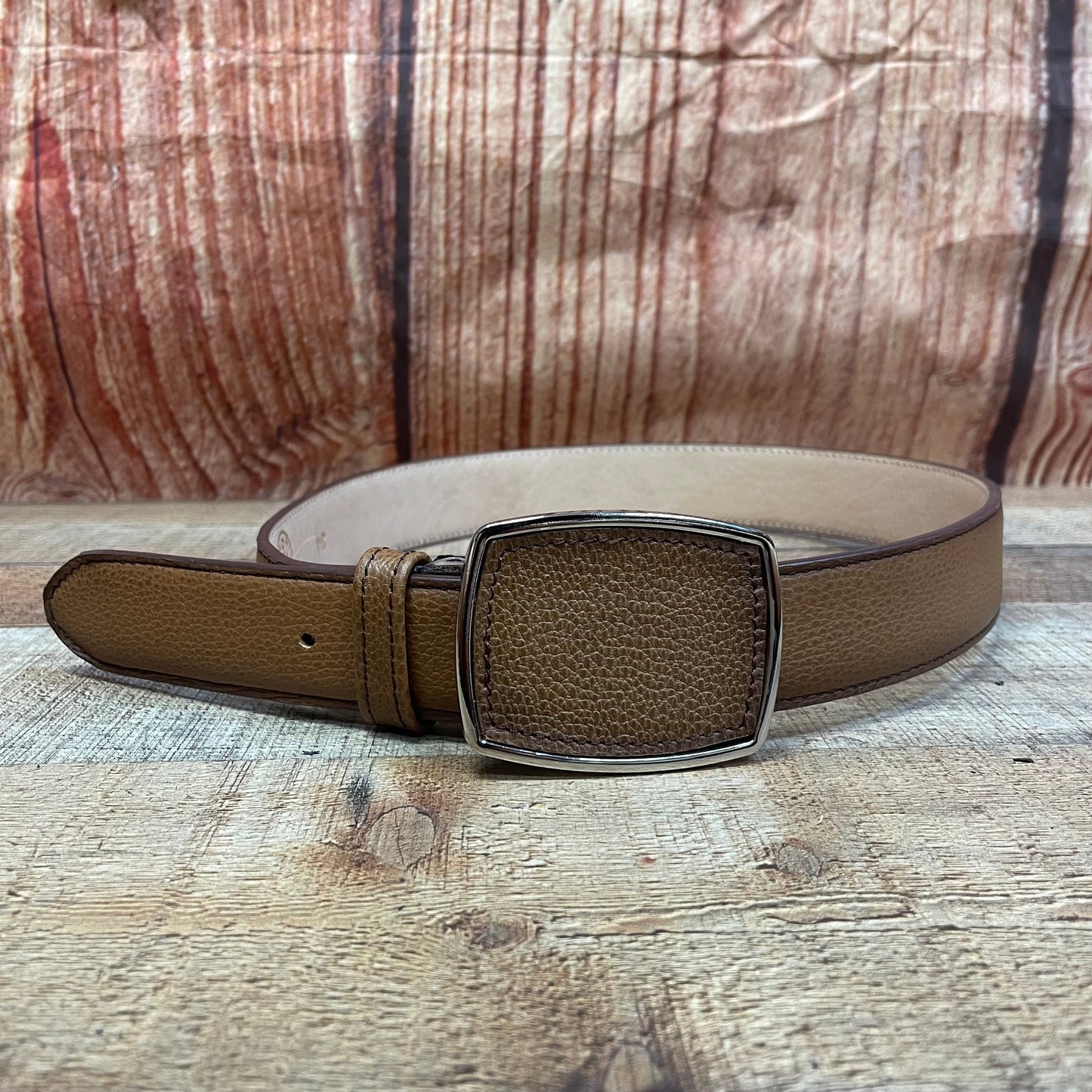 Men's Western Cowboy Genuine Leather American Deer Belt with Square Buckle Cinto Venado Americano Hebilla Cuadrada