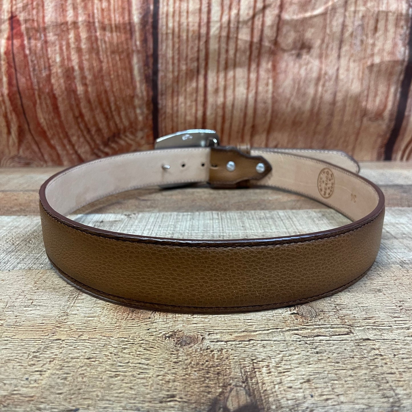 Men's Western Cowboy Genuine Leather American Deer Belt with Square Buckle Cinto Venado Americano Hebilla Cuadrada