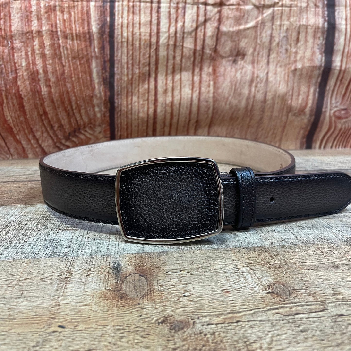 Men's Western Cowboy Genuine Leather American Deer Belt with Square Buckle Cinto Venado Americano Hebilla Cuadrada