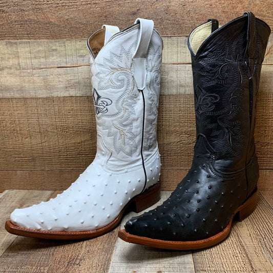 Men's Cowboy Western Exotic Ostrich Print Pointed Toe Boot Bota Avestruz Puntal Est.097