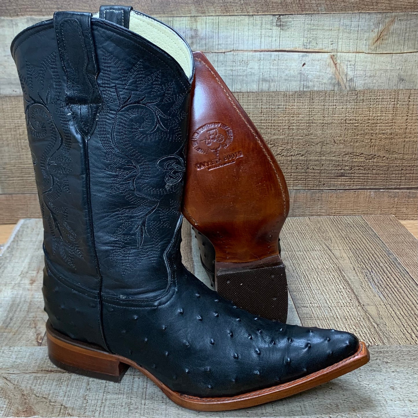 Men's Cowboy Western Exotic Ostrich Print Pointed Toe Boot Bota Avestruz Puntal Est.097