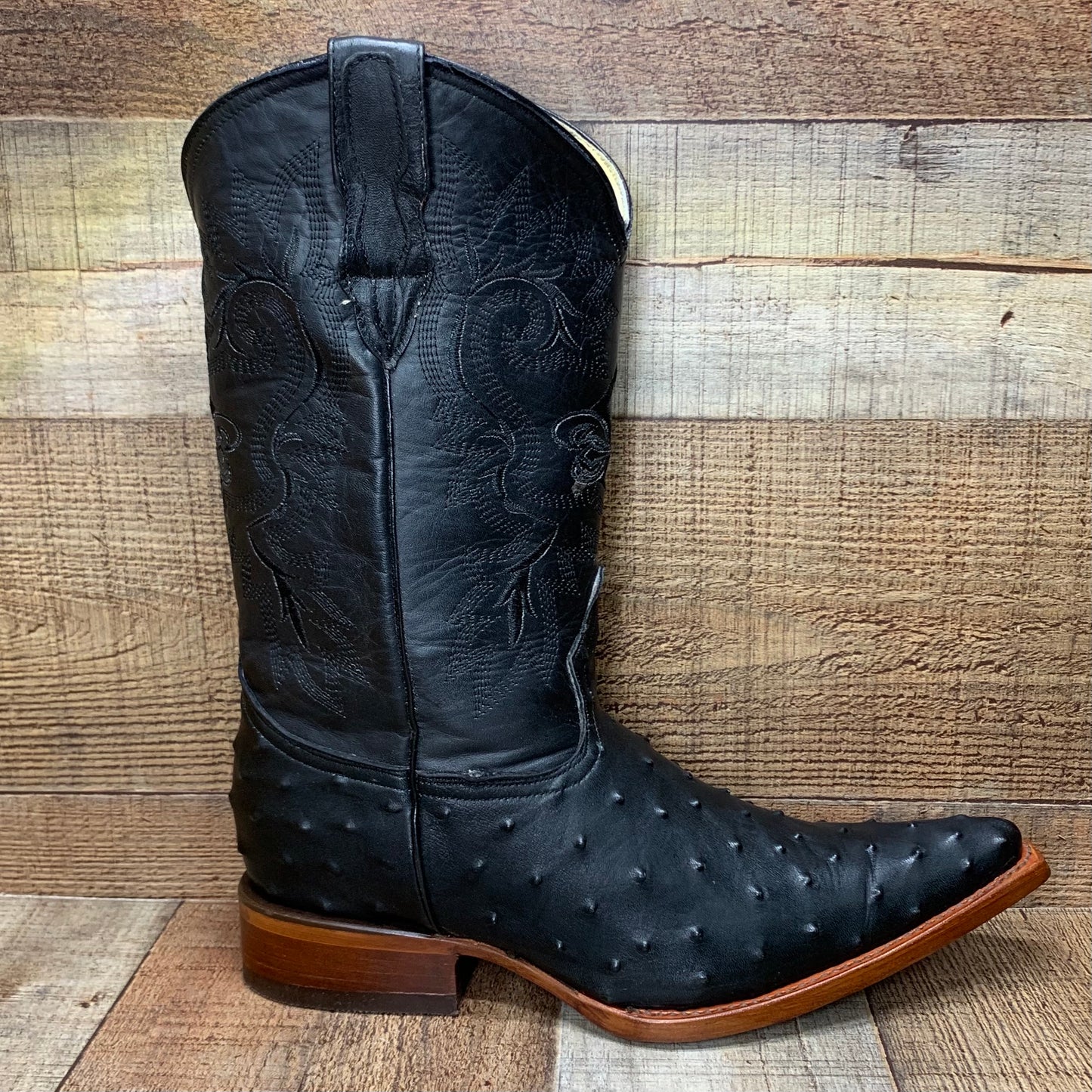 Men's Cowboy Western Exotic Ostrich Print Pointed Toe Boot Bota Avestruz Puntal Est.097