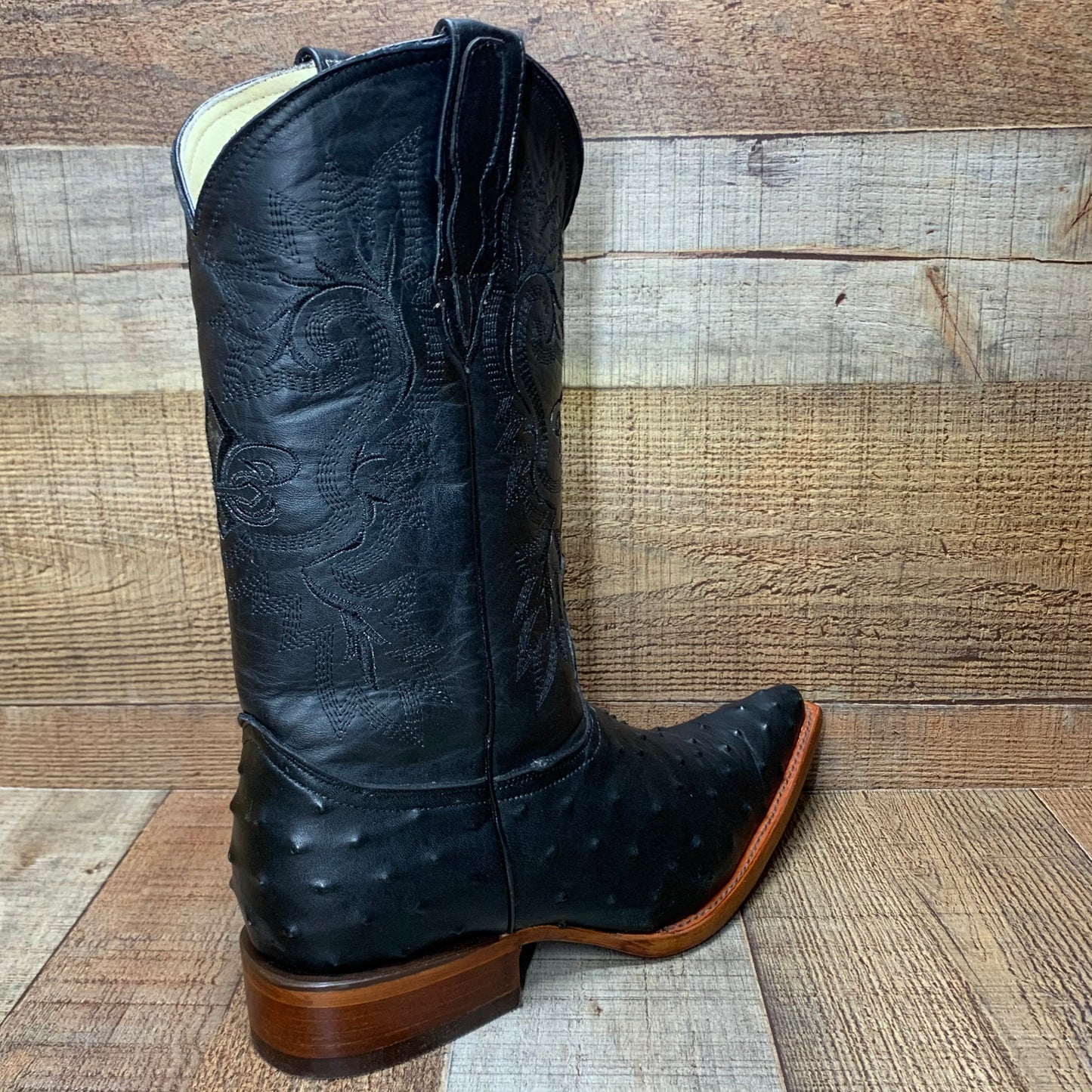 Men's Cowboy Western Exotic Ostrich Print Pointed Toe Boot Bota Avestruz Puntal Est.097