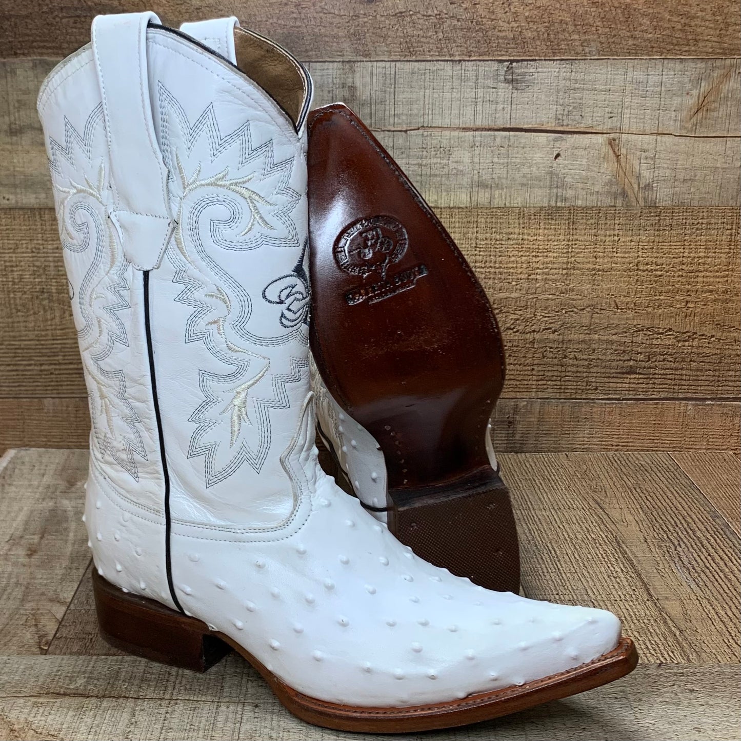 Men's Cowboy Western Exotic Ostrich Print Pointed Toe Boot Bota Avestruz Puntal Est.097