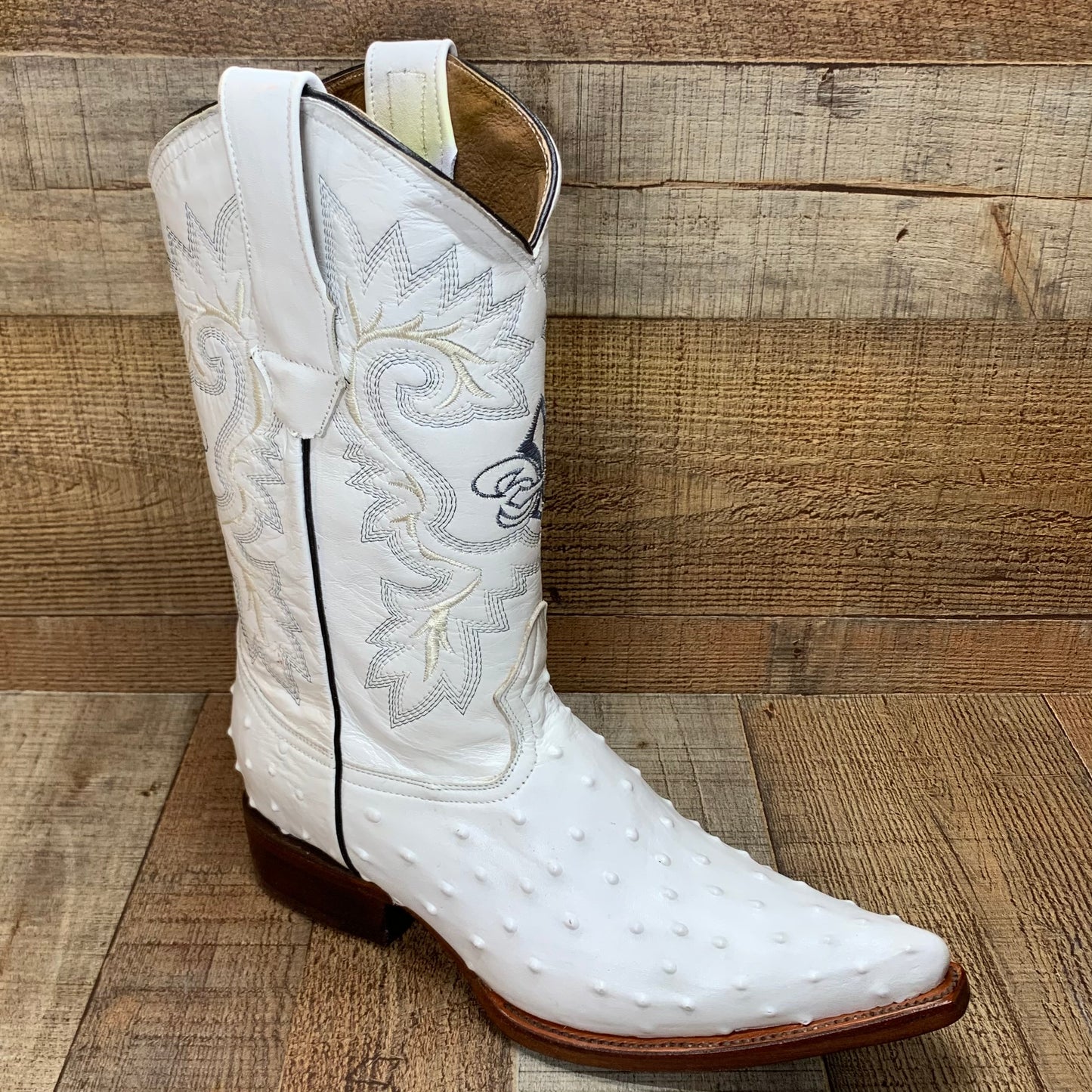 Men's Cowboy Western Exotic Ostrich Print Pointed Toe Boot Bota Avestruz Puntal Est.097