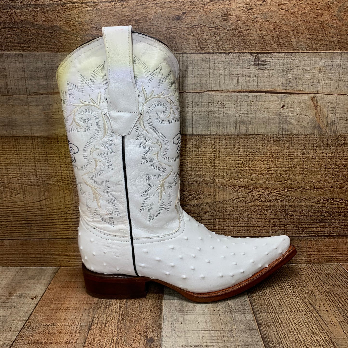 Men's Cowboy Western Exotic Ostrich Print Pointed Toe Boot Bota Avestruz Puntal Est.097