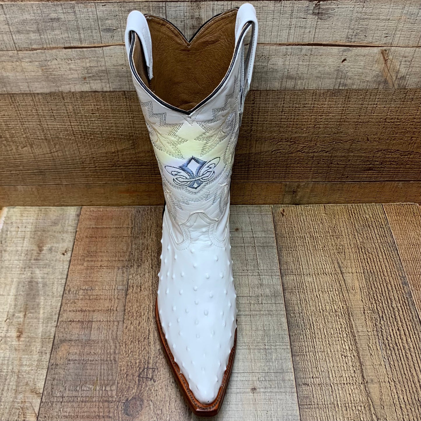 Men's Cowboy Western Exotic Ostrich Print Pointed Toe Boot Bota Avestruz Puntal Est.097