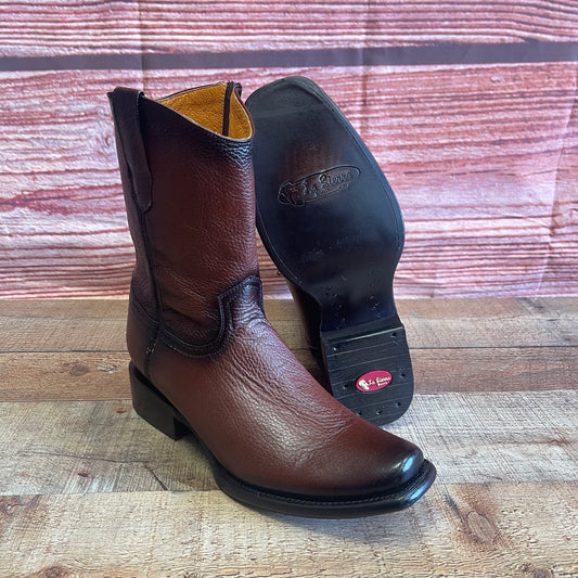 Men's Western Cowboy Zipper Genuine American Deer Leather Boots Dubai Toe Est. 264