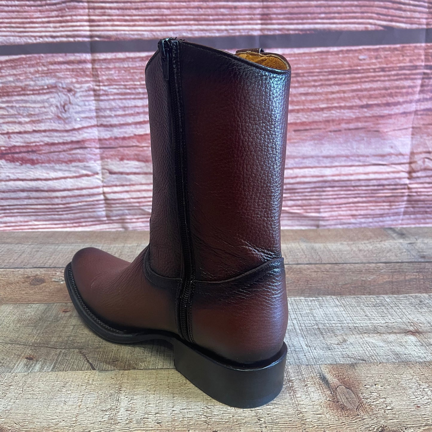 Men's Western Cowboy Zipper Genuine American Deer Leather Boots Dubai Toe Est. 264