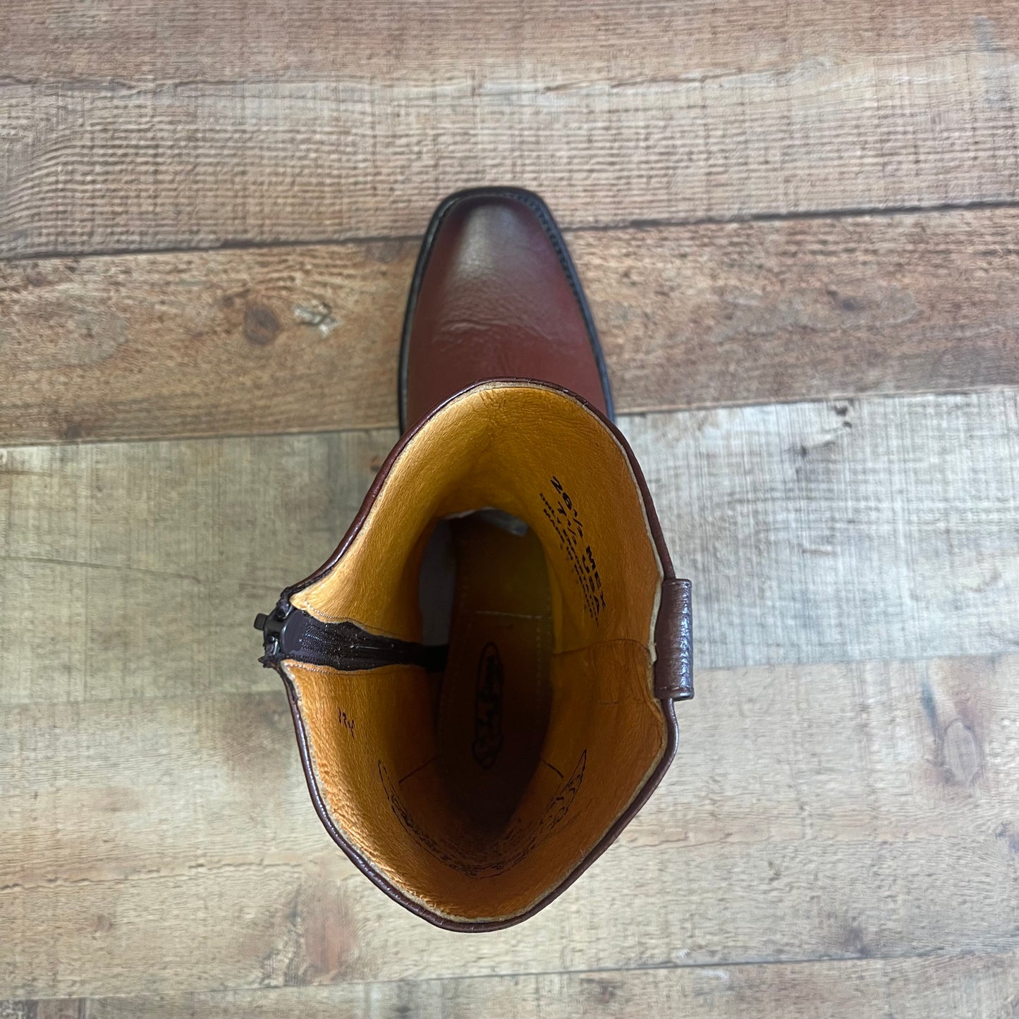 Men's Western Cowboy Zipper Genuine American Deer Leather Boots Dubai Toe Est. 264