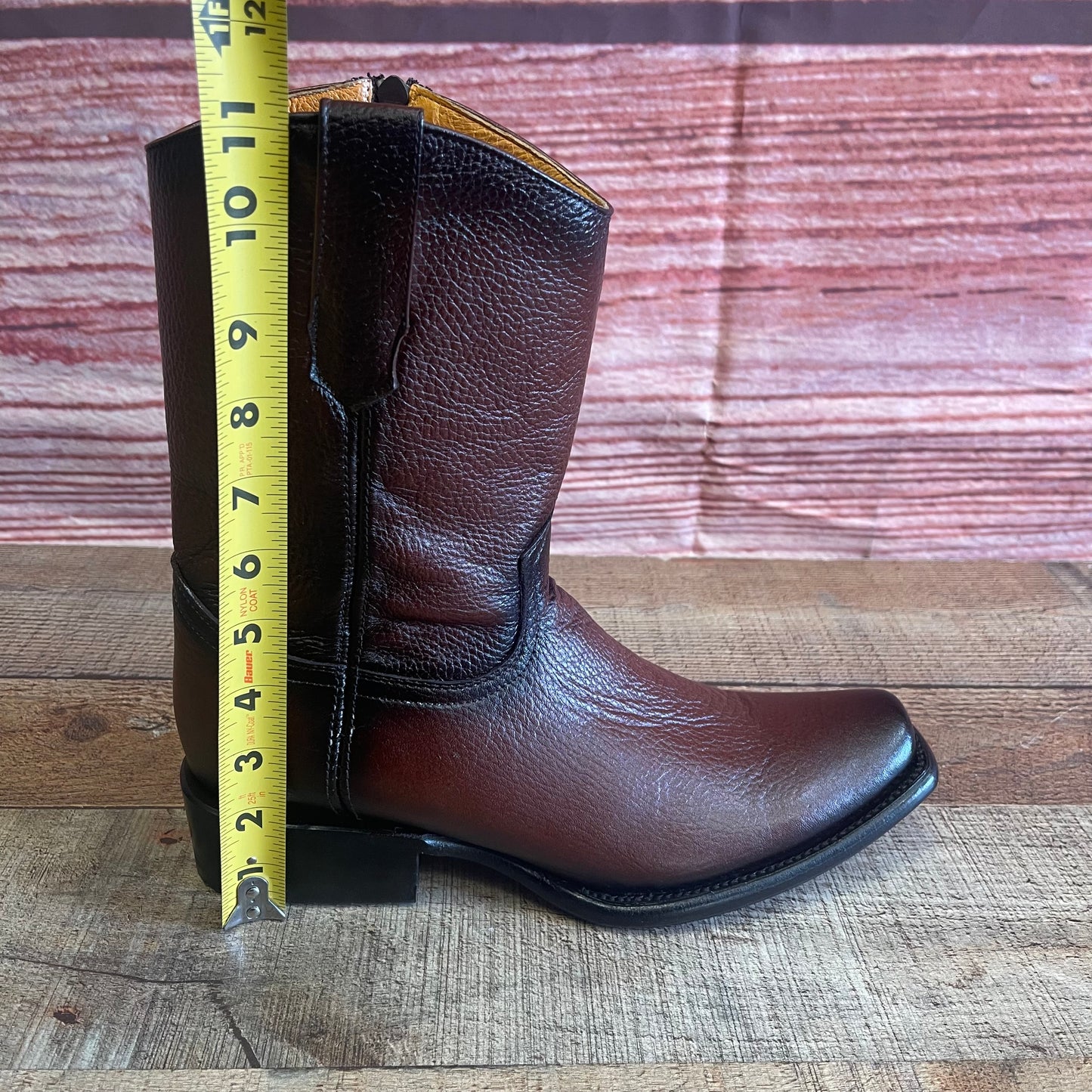 Men's Western Cowboy Zipper Genuine American Deer Leather Boots Dubai Toe Est. 264