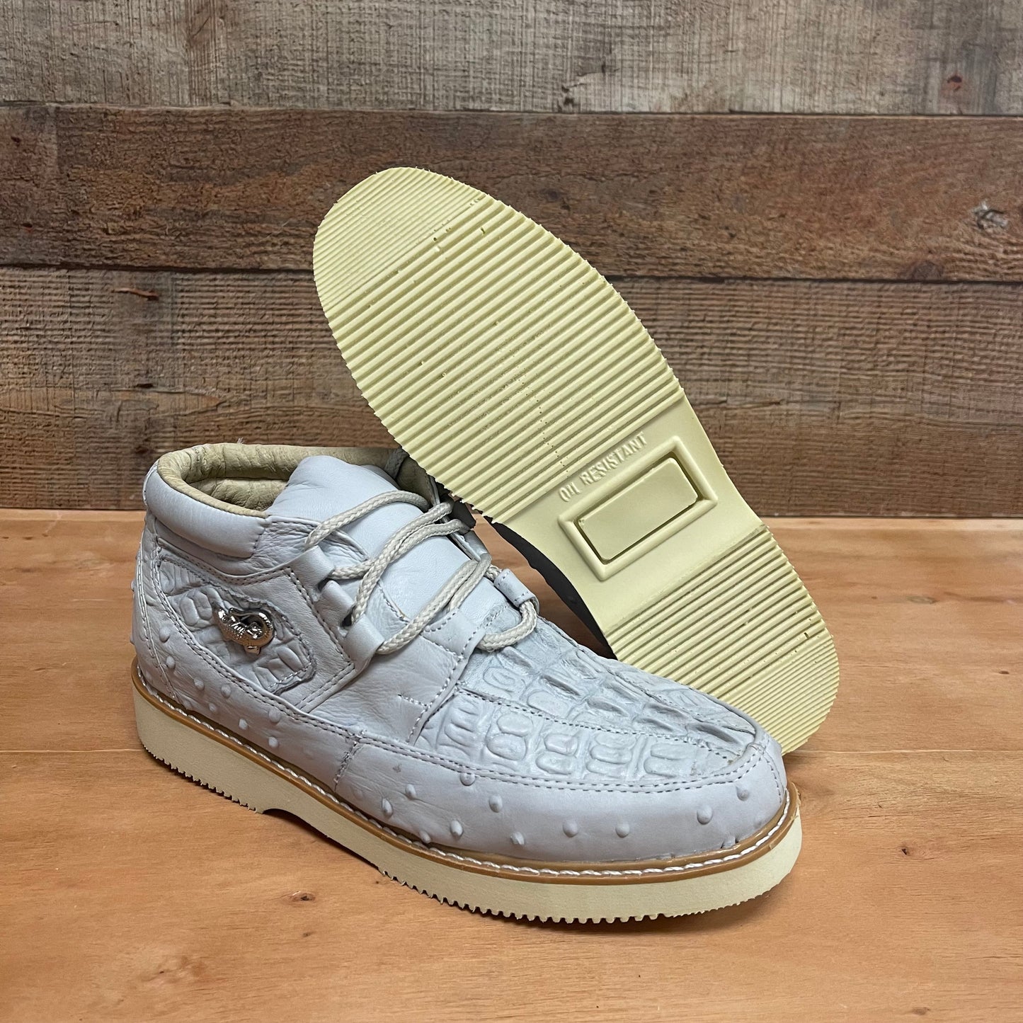 Men’s Crocodile/Ostrich Print Leather Shoes Est.1214 Ave Coco