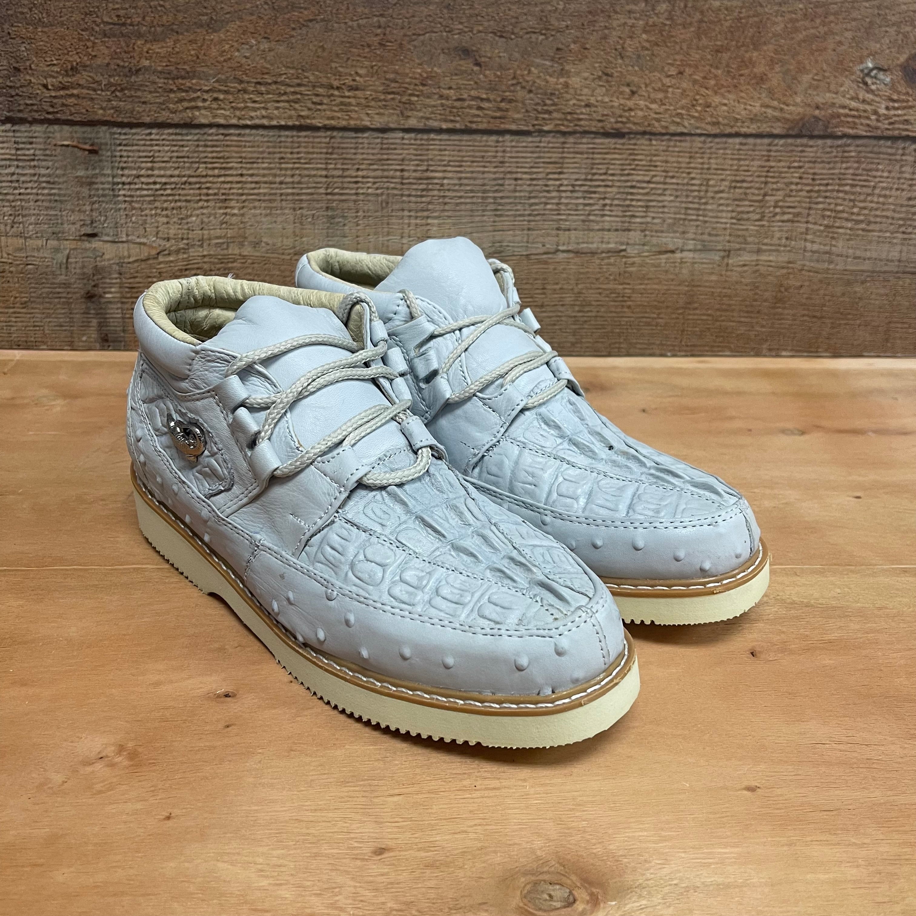 Men's Crocodile/Ostrich Print Leather Shoes Est.1214 Ave Coco