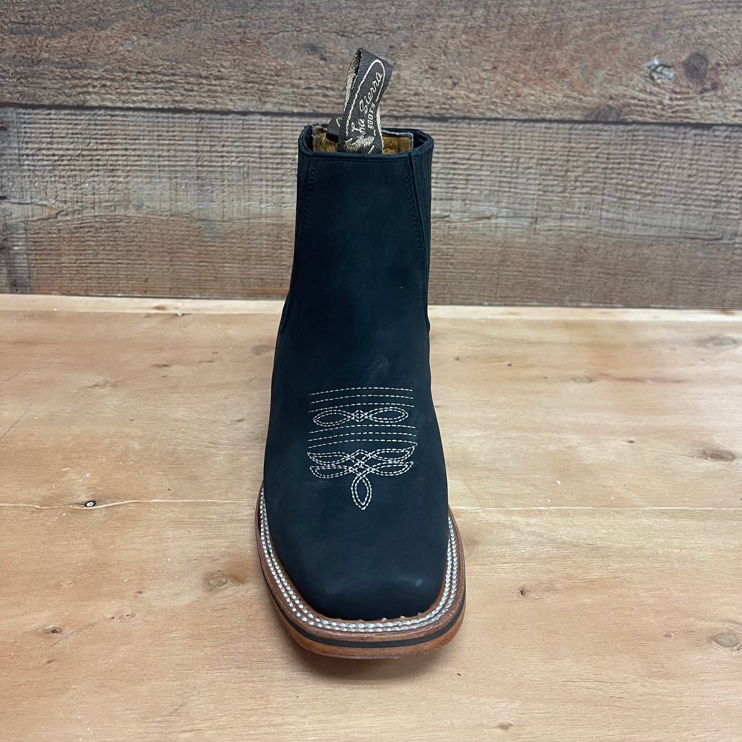 Men's Western Rodeo Ankle Boot Leather Sole Embroidered Design Botín Est.356