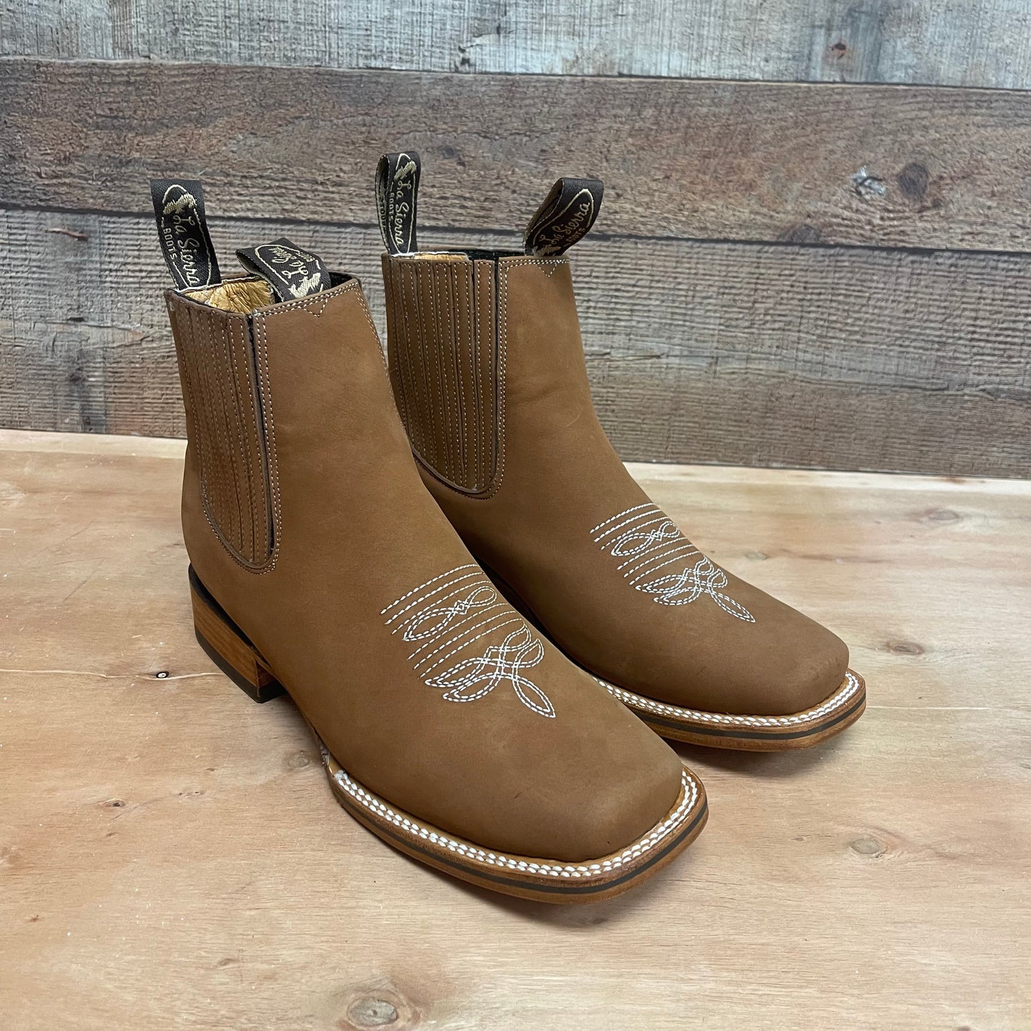 Men's Western Rodeo Ankle Boot Leather Sole Embroidered Design Botín Est.712