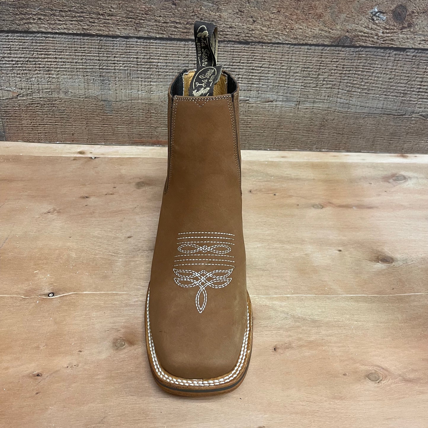 Men's Western Rodeo Ankle Boot Leather Sole Embroidered Design Botín Est.712