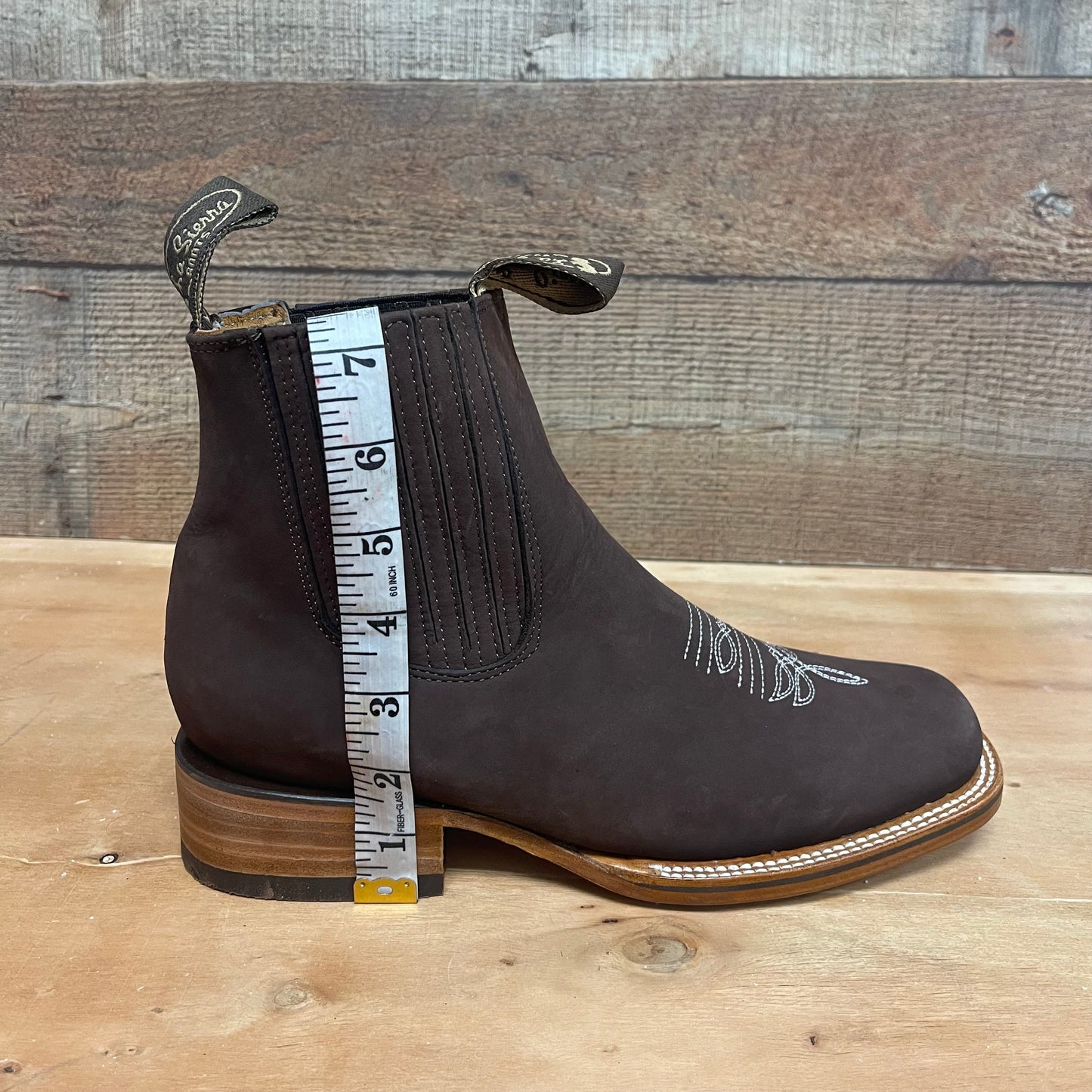 Men's Western Rodeo Ankle Boot Leather Sole Embroidered Design Botín Est.712