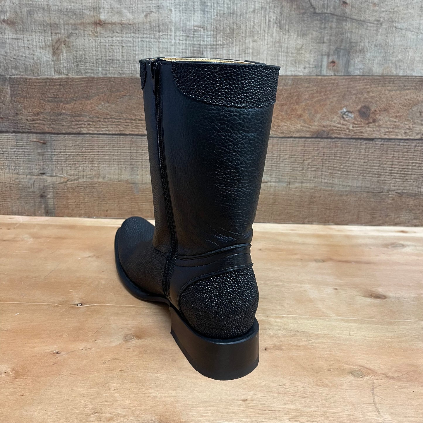 Men's Western Cowboy Side Zipper Genuine Leather with Stingray Print Dubai Toe Boots Est.274 Mantarraya Cierre Horma Dubai